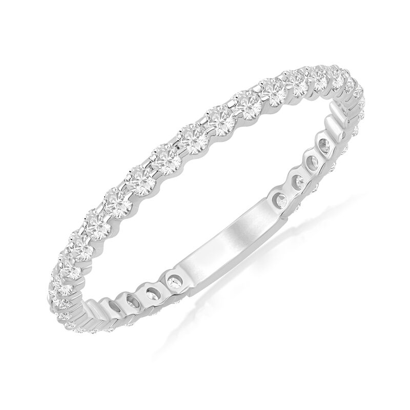 Lab Grown Diamond 1/2ctw. Round Eternity Wedding Ring in 14k White Gold image number null